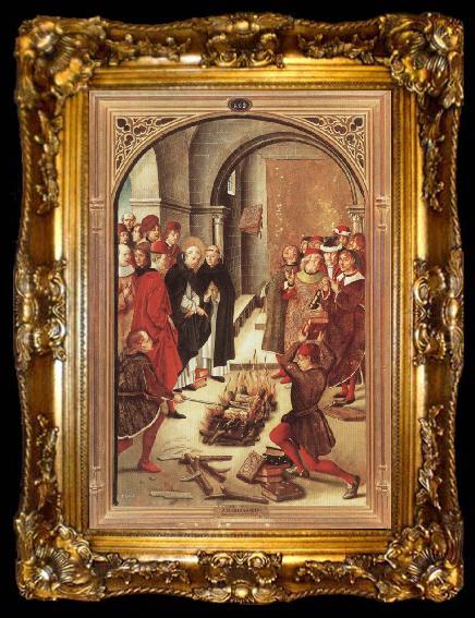 framed  BERRUGUETE, Pedro Scenes from the Life of Saint Dominic:The Burning of the Books, ta009-2